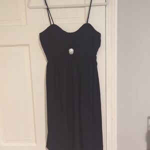 Morgan & Co. Black Strapless Dress with Crystal Embellishment